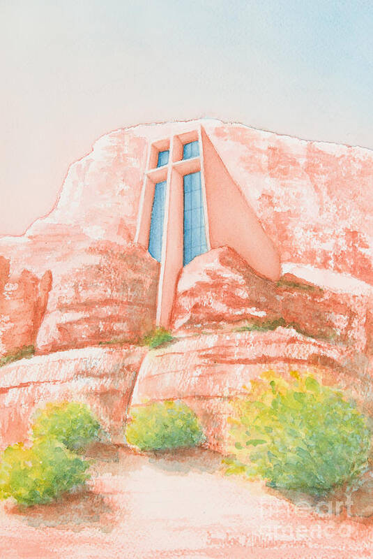 Chapel Poster featuring the painting Chapel in the Rock by Sandra Neumann Wilderman