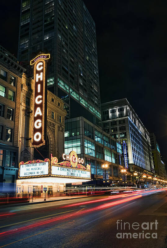 Chicago Poster featuring the photograph Chicago Theatre by Eddie Yerkish