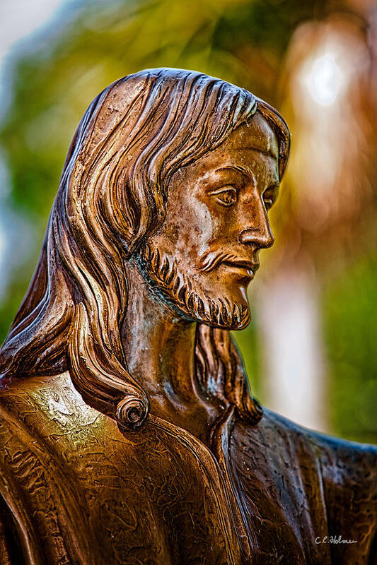 Statue Poster featuring the photograph Christ in Bronze by Christopher Holmes