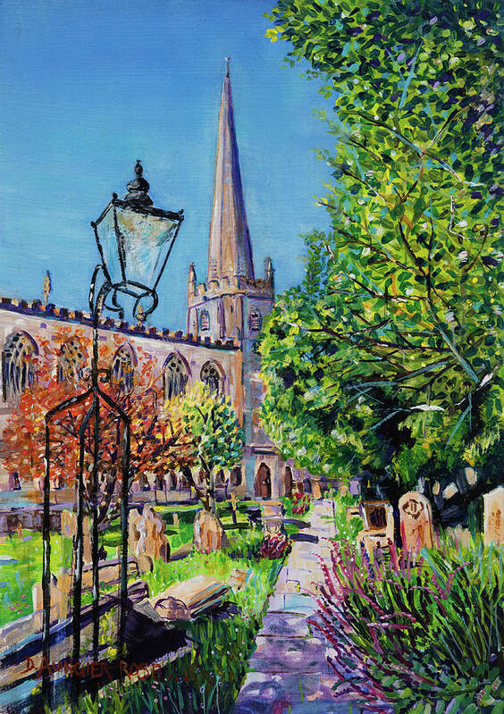 Acrylic Poster featuring the painting Churchyard Of St Marys, Tetbury by Seeables Visual Arts