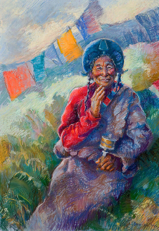 Tibet Poster featuring the painting Clarity by Ellen Dreibelbis
