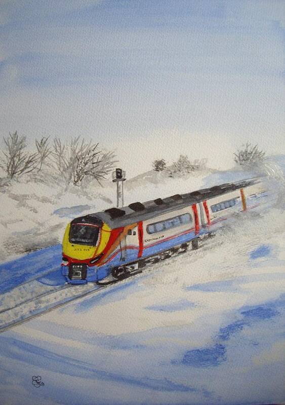 Train Poster featuring the painting Class 222 West Midlands by Carole Robins