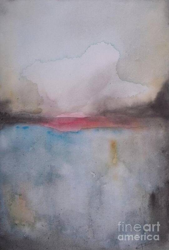 Abstract Poster featuring the painting Cloud Over the Lake by Vesna Antic