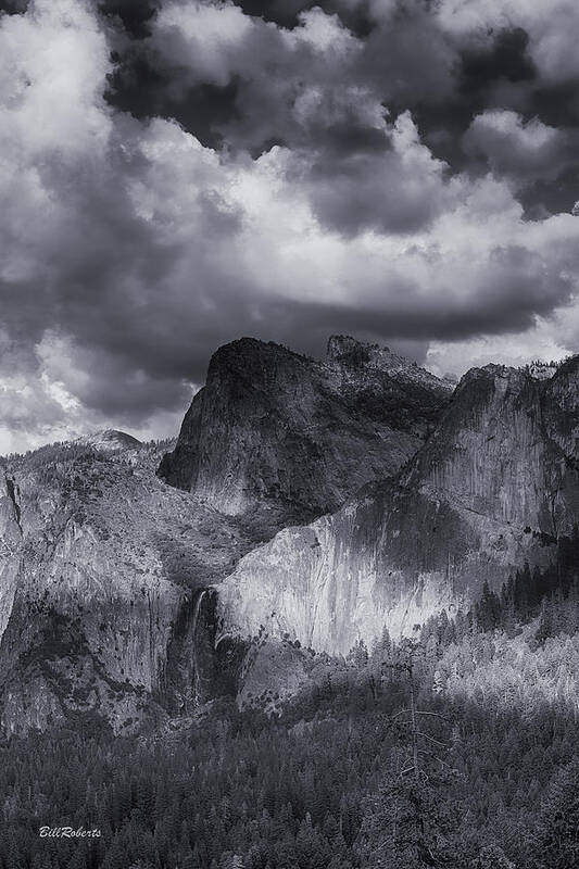 Bridal Veil Buttress Poster featuring the photograph Clouds Over Bridal Veil Falls by Bill Roberts