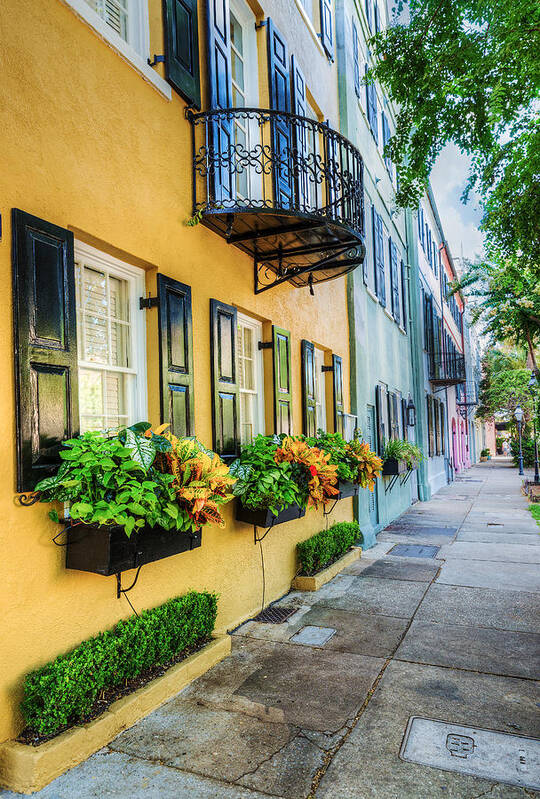 Charleston Poster featuring the photograph Rainbow Row Homes by DCat Images