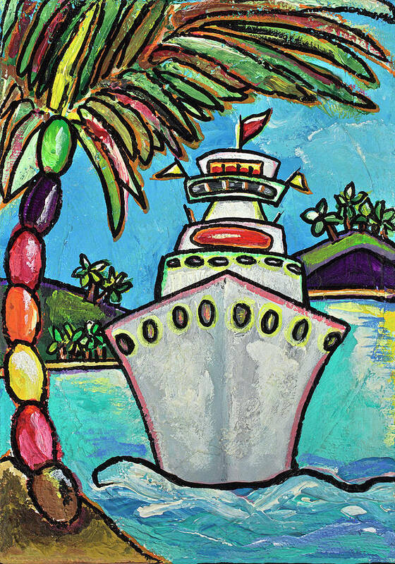 Cruise Ship Poster featuring the painting Colors of Cruising by Patti Schermerhorn