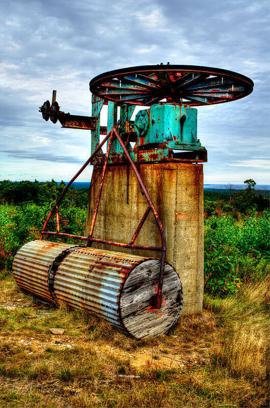 Contraption Poster featuring the photograph Contraption on Mt Agamenticus by Richard Ortolano