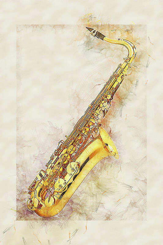Saxophone Poster featuring the digital art Cool Saxophone by Anthony Murphy
