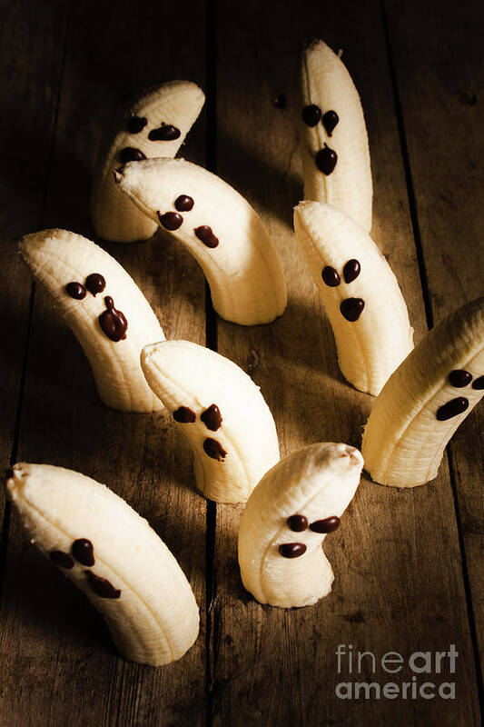 Halloween Poster featuring the photograph Crafty ghost bananas by Jorgo Photography