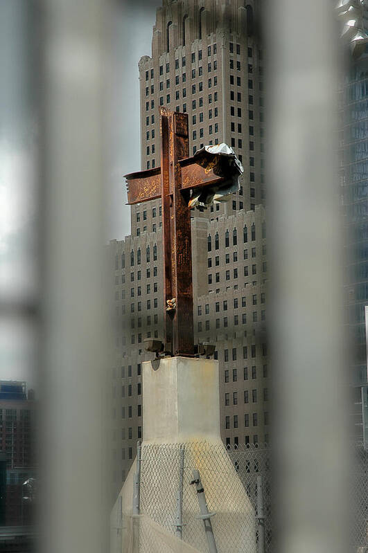 Cross Poster featuring the photograph Cross at Ground Zero by Frank Mari