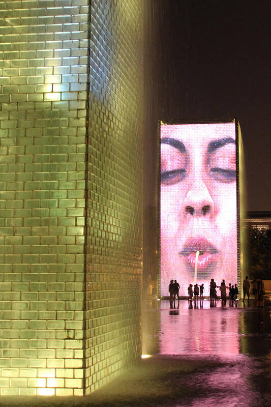 Crown Fountain Poster featuring the photograph Crown Fountain at Millennium Park by Lauri Novak