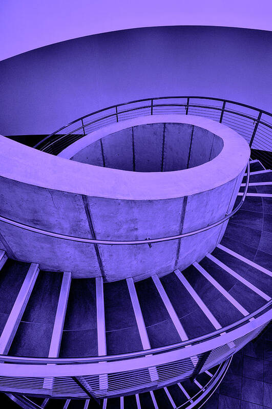 Dali Museum Poster featuring the photograph Dali Museum Staircase in Purple by Judith Barath