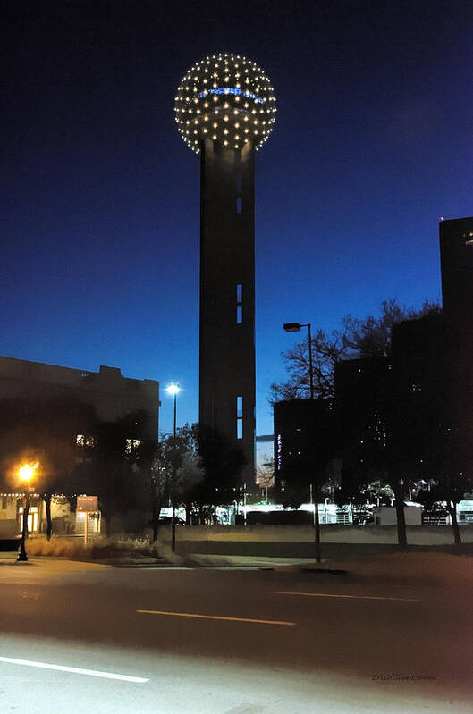 Texas Poster featuring the photograph Dallas Reunion Tower by Erich Grant