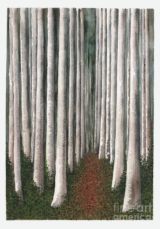 Fantasy Poster featuring the painting Dark Forest by Hilda Wagner