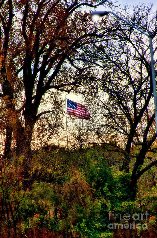 Flag Poster featuring the photograph Day Is Done by Joan Bertucci