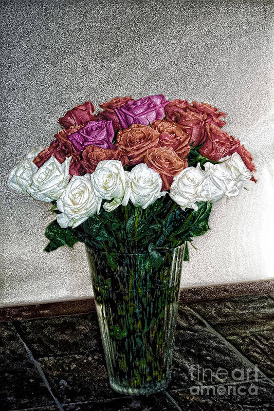 Roses Poster featuring the digital art Decorative Digital Floral A1277 by Mas Art Studio