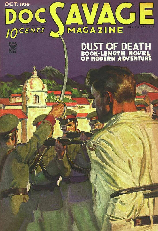 Comic Poster featuring the drawing Doc Savage Dust of Death by Conde Nast