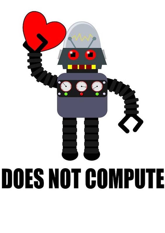 Robot Poster featuring the digital art Does not compute by Martin Capek