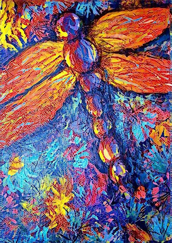 Digital Art Poster featuring the digital art Dragonfly F by Megan Walsh