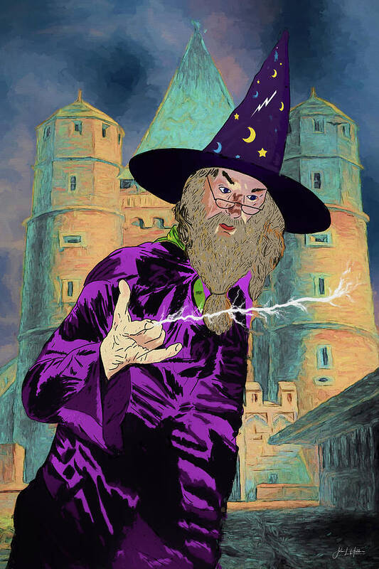 Albus Dumbledore Poster featuring the digital art Dumbledore by John Haldane