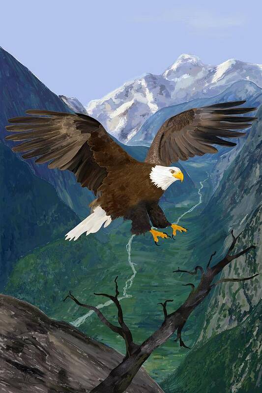 Victor Shelley Poster featuring the painting Eagle by Victor Shelley
