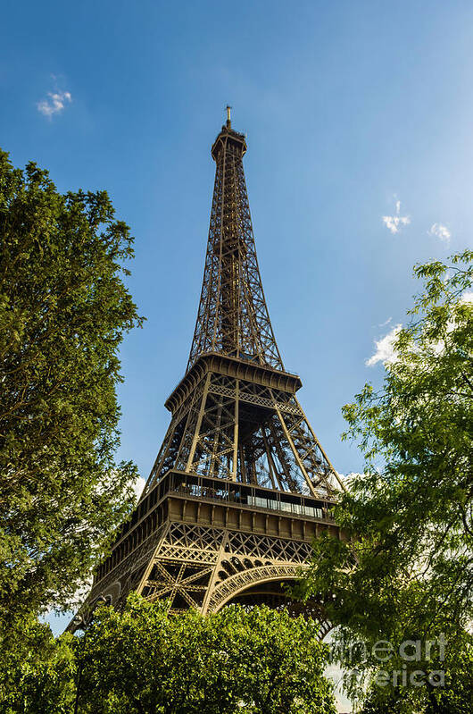 Abstract Poster featuring the photograph Eiffel Tower Through Trees by Paul Warburton