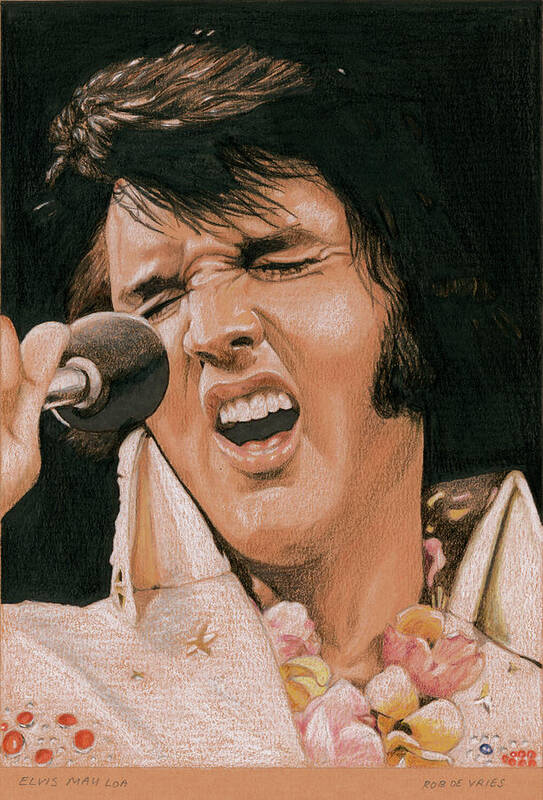 Elvis Poster featuring the drawing Elvis Mau Loa by Rob De Vries
