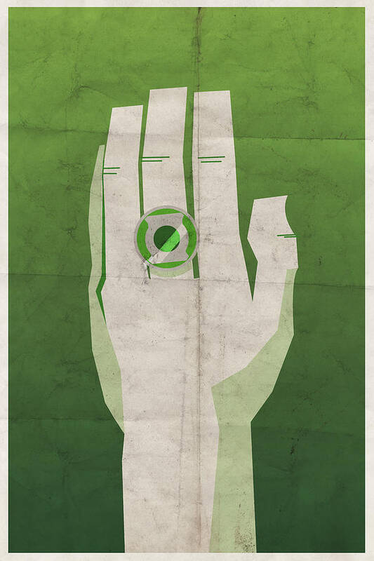Green Lantern Poster featuring the digital art Emerald Knight by Michael Myers