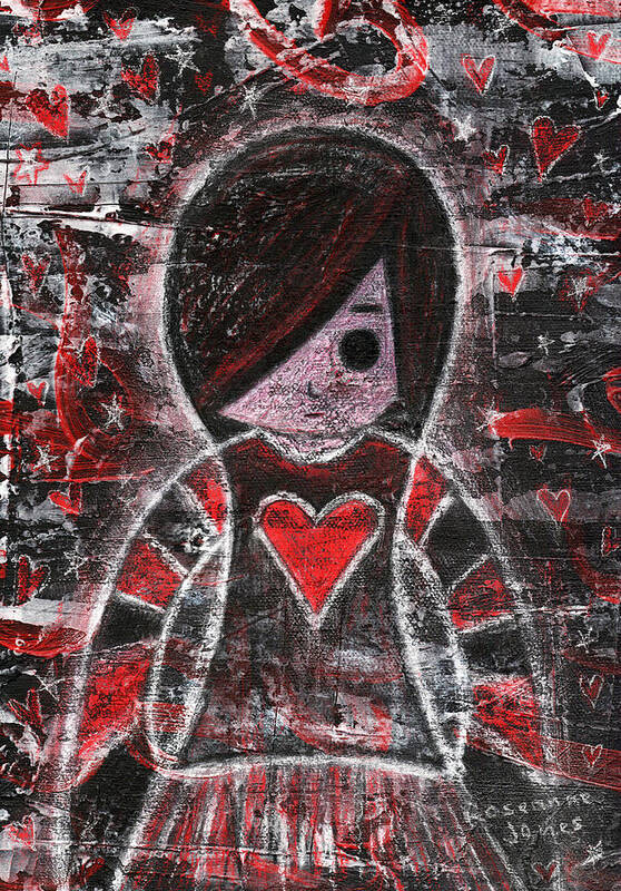 Emo Poster featuring the mixed media Emo Girl by Roseanne Jones