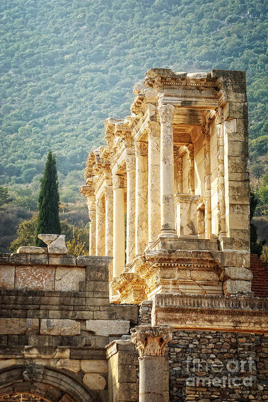 Turkey Poster featuring the photograph Ephesus - Library of Celsus by HD Connelly