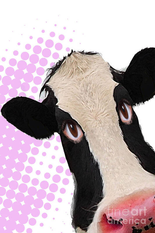 Cow Poster featuring the digital art Essex Cow by Roger Lighterness