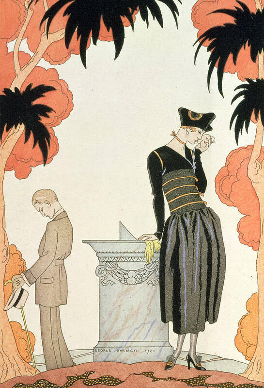 Barbier Poster featuring the drawing Falbalas et fanfreluches by Georges Barbier