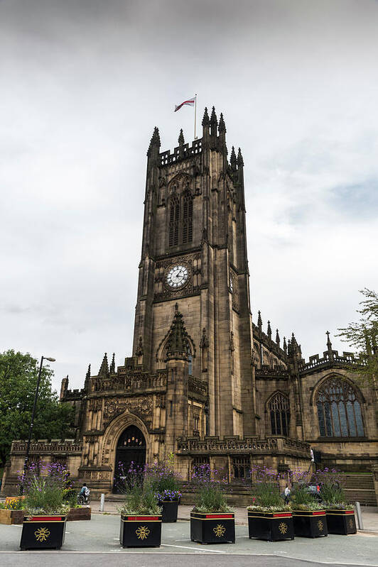 Cathedral Poster featuring the photograph Famous cathedral of Manchester, UK by Michalakis Ppalis