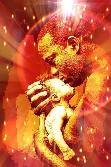Digital Art Poster featuring the digital art Father and Son by Karen Buford