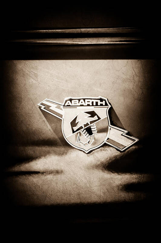 Fiat Abarth Emblem Poster featuring the photograph Fiat Abarth Emblem -ck1611s1 by Jill Reger