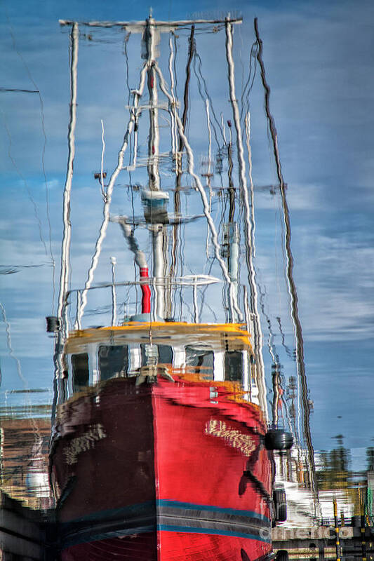 Fishing Boat Poster featuring the photograph Fishing Boat Reflected by Sonya Lang