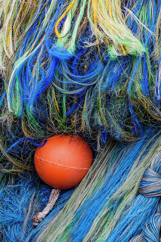 Art Of Fishing Poster featuring the photograph Fishing Nets and Buoy by Carol Leigh