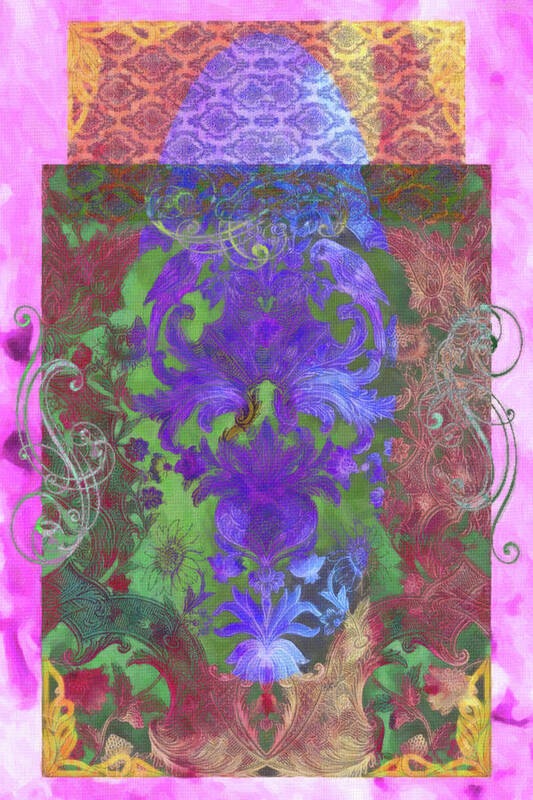 Design Poster featuring the mixed media Flourish 6 by Priscilla Huber