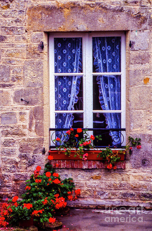 France In 1992 Poster featuring the photograph Flower Window by Rick Bragan