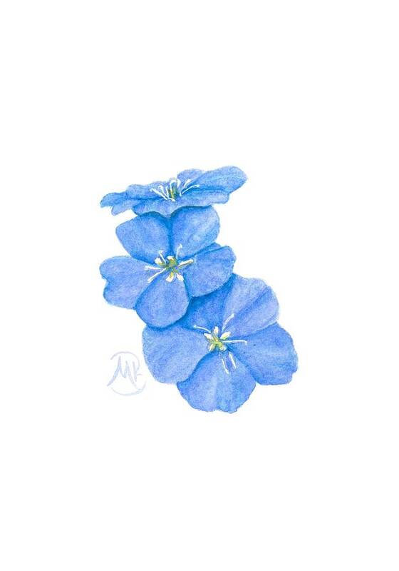 Flowers Poster featuring the painting Forget Me Nots by Monica Burnette