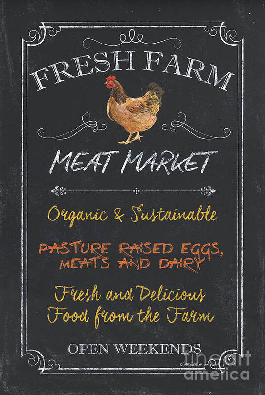 Farm Poster featuring the painting Fresh Farm Meat by Debbie DeWitt