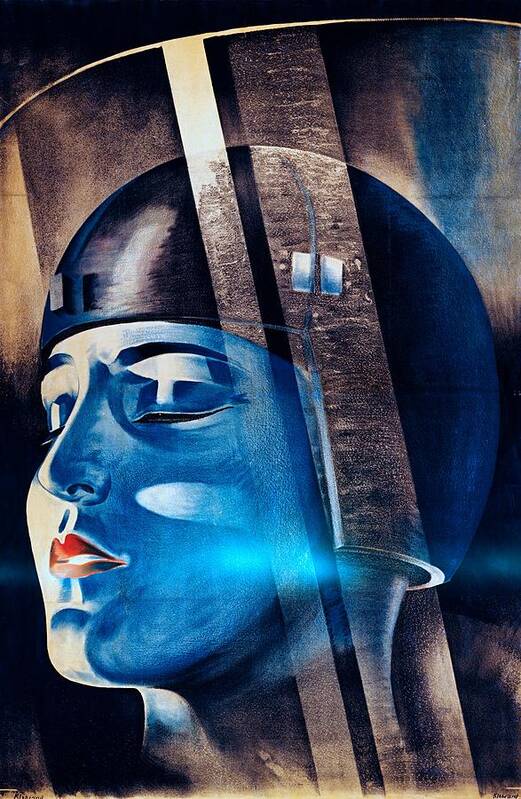 Poster Poster featuring the painting Fritz Langs Metropolis movie poster 1926 by Vincent Monozlay