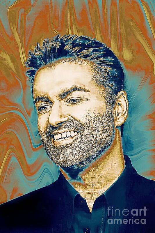 Pop Singer Poster featuring the painting George Michael - Tribute by Ian Gledhill