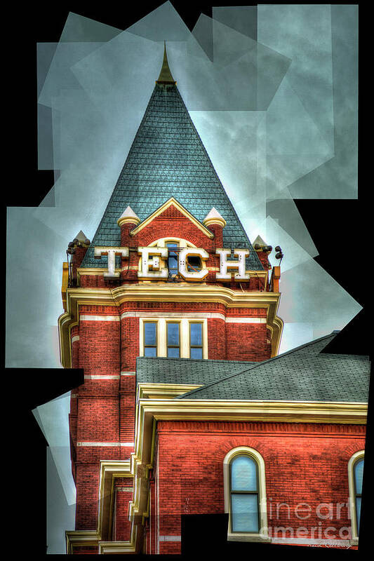 Reid Callaway Georgia Tech Poster featuring the photograph Georgia Tech 7 Ga Tech Tower Abstract Art by Reid Callaway