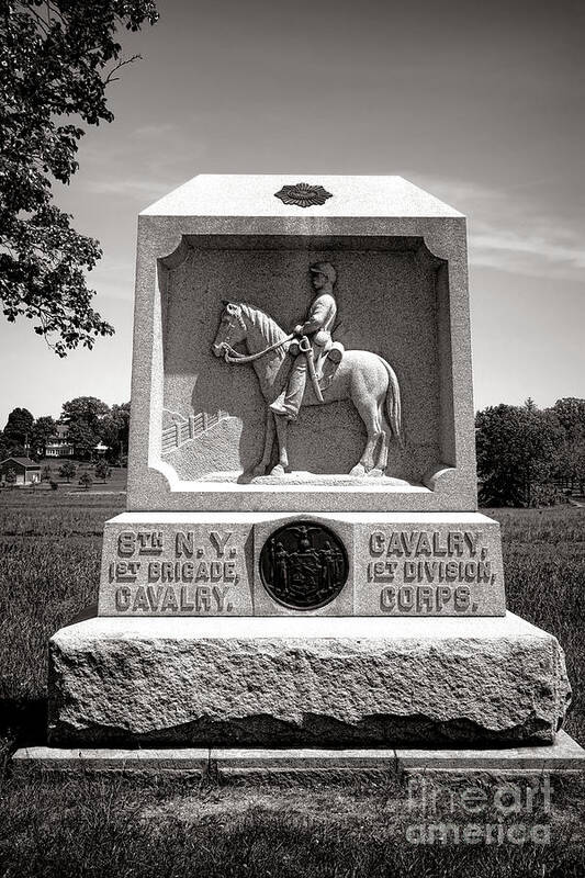 Gettysburg Poster featuring the photograph Gettysburg National Park 8th New York Cavalry Monument by Olivier Le Queinec