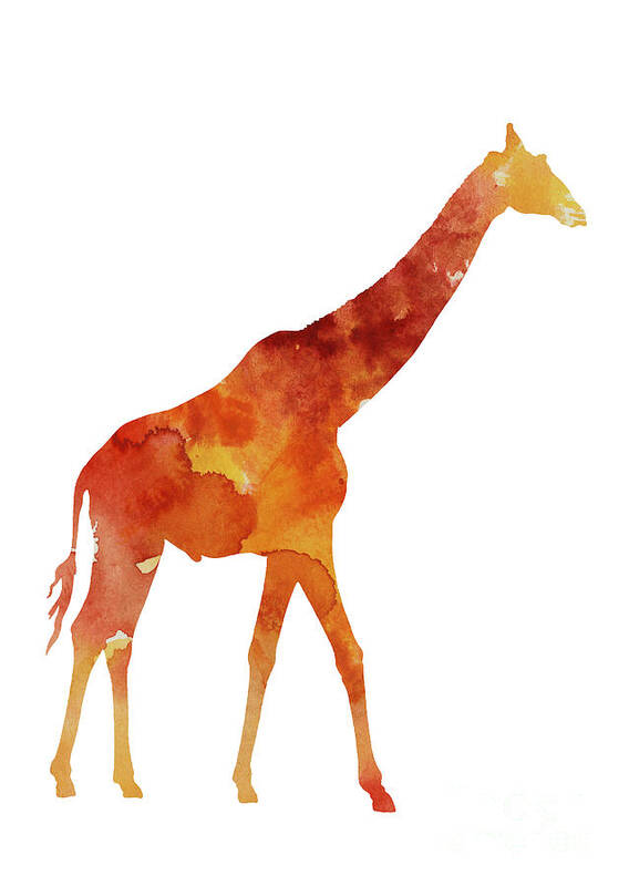  Abstract Poster featuring the painting Giraffe minimalist painting for sale by Joanna Szmerdt