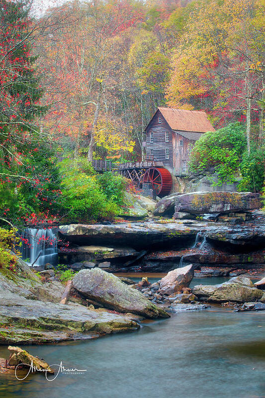 Mill Poster featuring the photograph Glade Creek Grist Mill by Allen Ahner