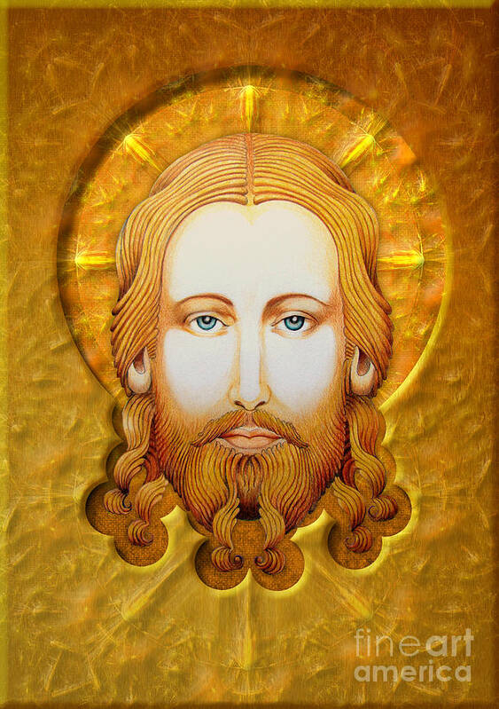 Jezus Poster featuring the digital art Gold plate Icon by Alexa Szlavics