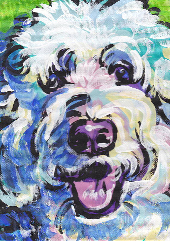Golden Doodle Poster featuring the painting Golden Doodly Dee by Lea S