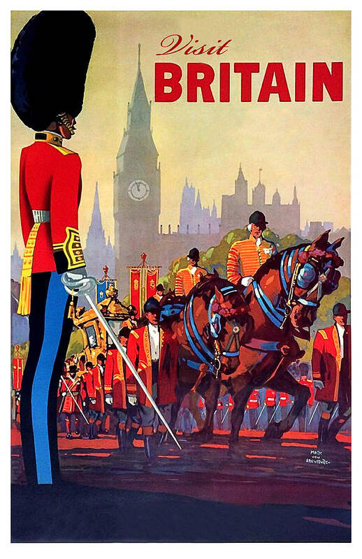 Great Britain Poster featuring the painting Great Britain, Royal Parade, travel poster by Long Shot